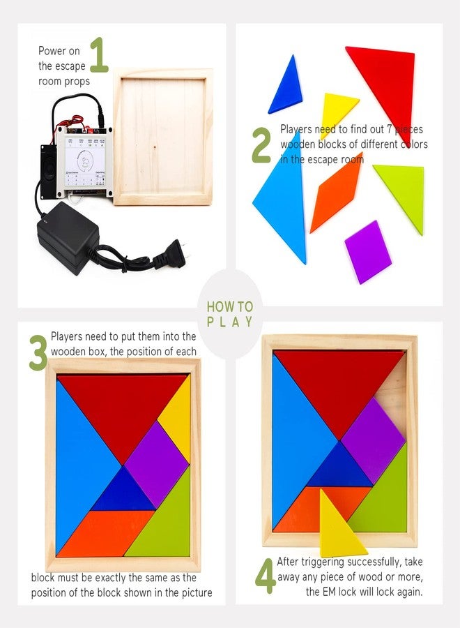 BearHoHo Escape Room Prop Tangram Props to Control 12V Magnetic Lock Escape Room Game Puzzle - Image 4